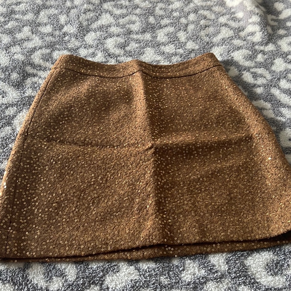 Loft camel colored sequin skirt